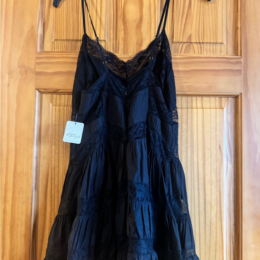 Free People Black Lace Slip Dress
